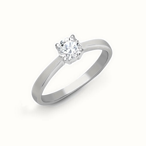 18ct White Gold Solitaire Natural Diamond Ring