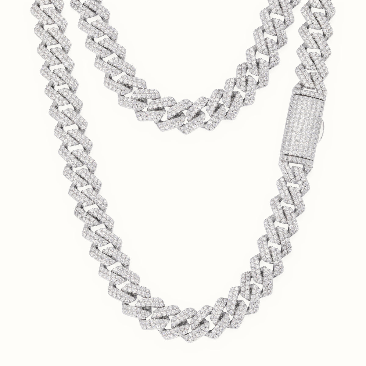 Sterling Silver CZ Set Cuban Chain 10.0mm – ABB201