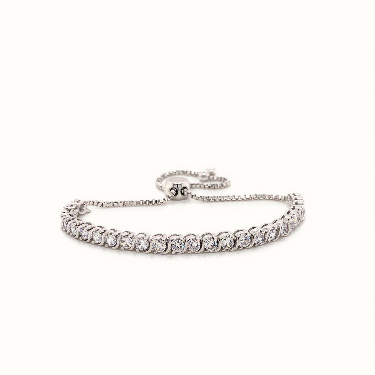 Sterling Silver CZ Set Toggle Tennis Bracelet – ABB207