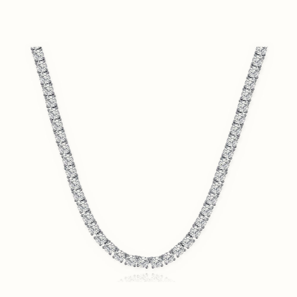 Sterling Silver CZ Set Tennis Necklace 4.0mm 17 Inch – ABB208