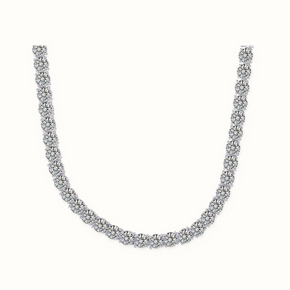 Sterling Silver CZ Set Tennis Necklace 6.0mm 17 Inch – ABB209