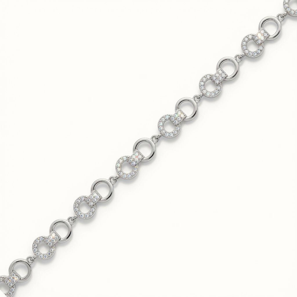 Sterling Silver Rhodium Plated CZ Set Bracelet – ABB215