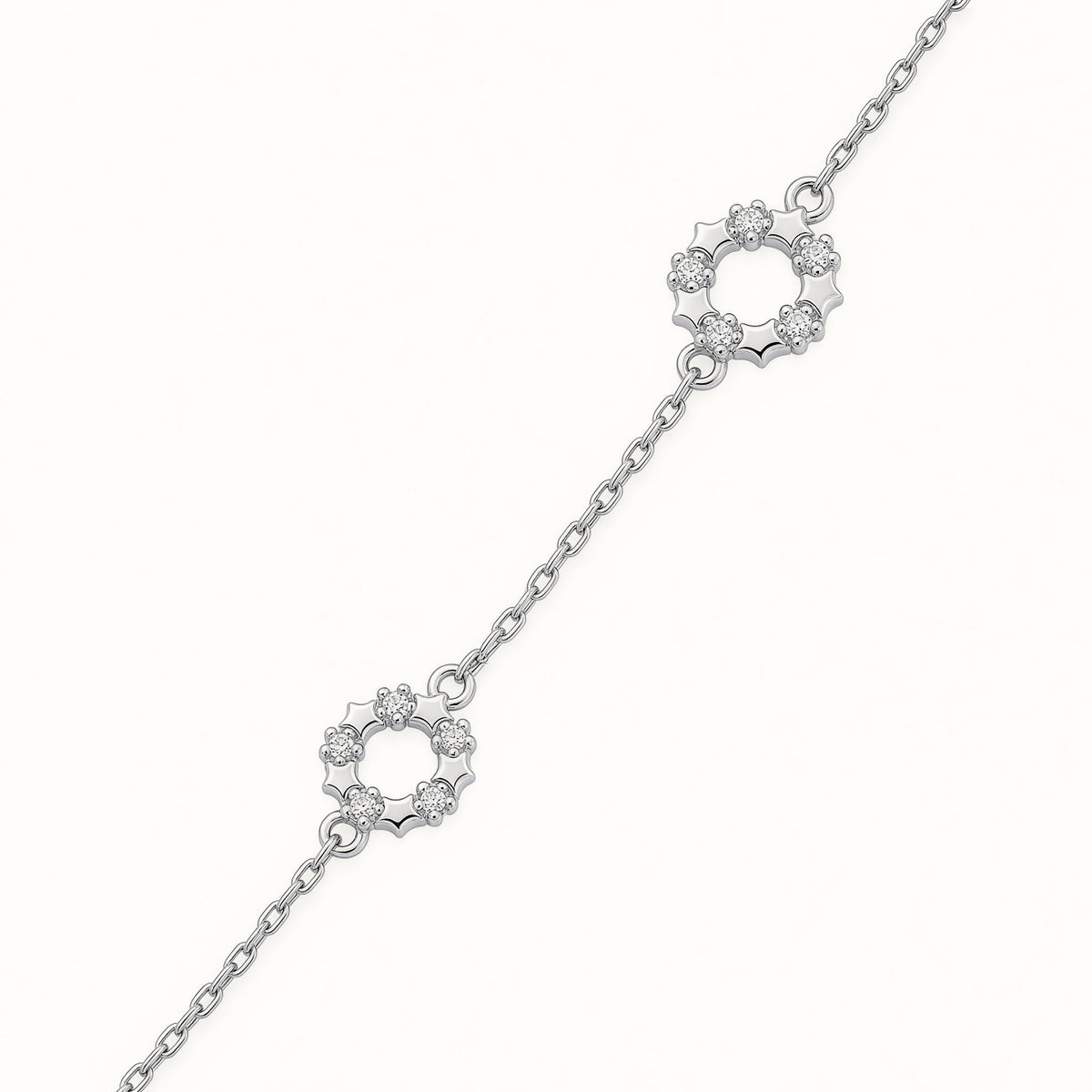 Sterling Silver Rhodium Plated CZ Set Bracelet – ABB217