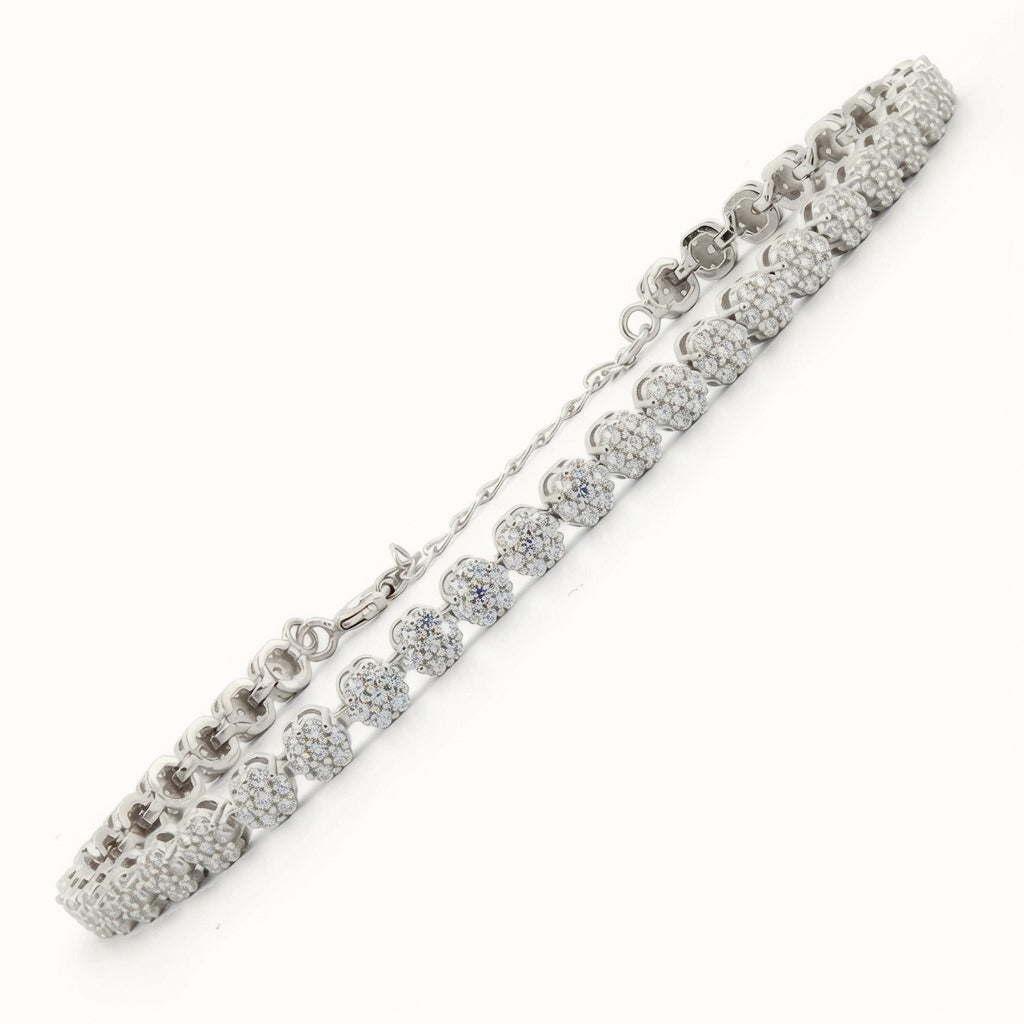 Sterling Silver Rhodium Plated CZ Set Bracelet – ABB219