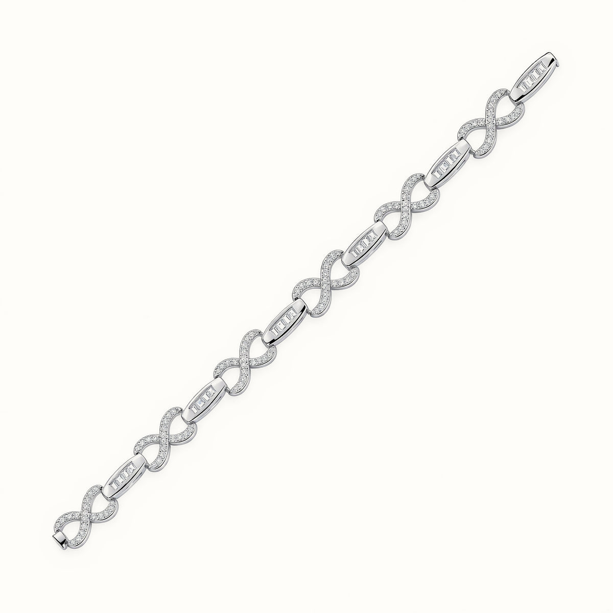 Sterling Silver Rhodium Plated CZ Set Bracelet – ABB220