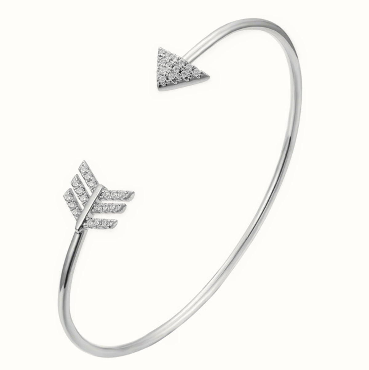Sterling Silver CZ Arrow Bangles – ABG070