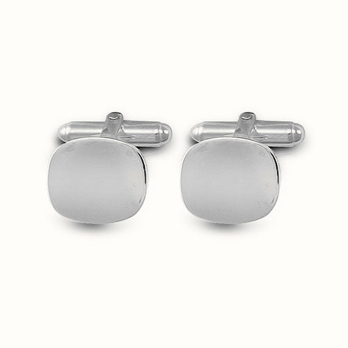 Sterling Silver Cushion Heavyweight Cufflink With Swivel Back – ACL006
