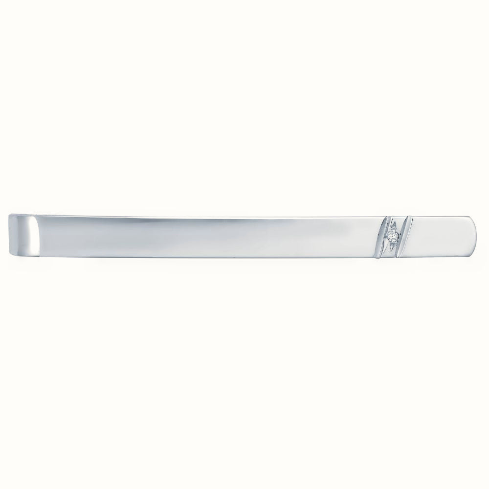 Sterling Silver Natural Diamond Set Tie Slide – ACL020