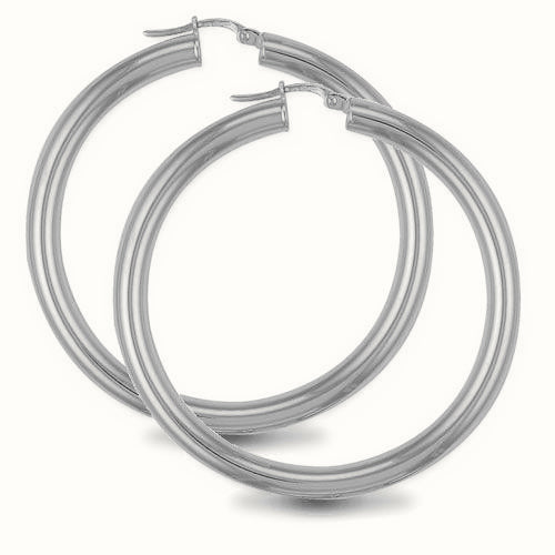Sterling Silver 4mm polished creole Hoop Earrings – AER007D