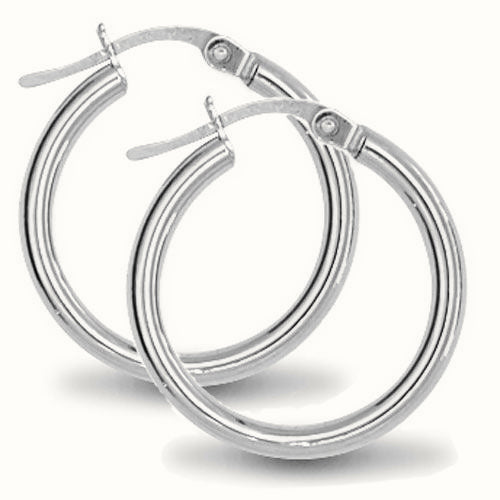 Sterling Silver 2mm polished creole Hoop Earrings – AER009B