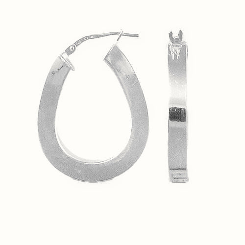 ladies 925 Sterling Silver formed creole Hoop Earrings – AER017
