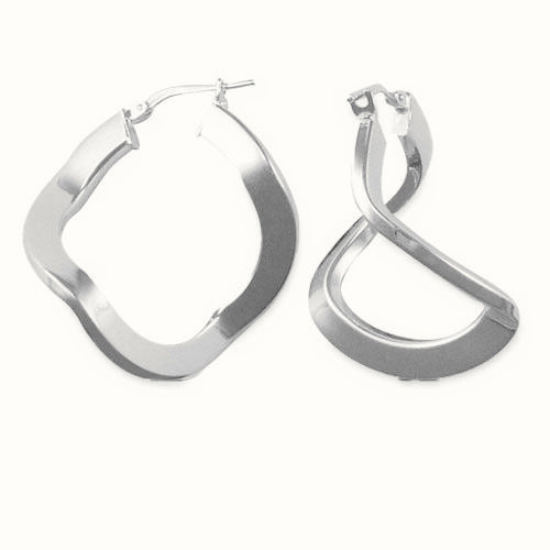 ladies 925 Sterling Silver formed creole Hoop Earrings – AER019