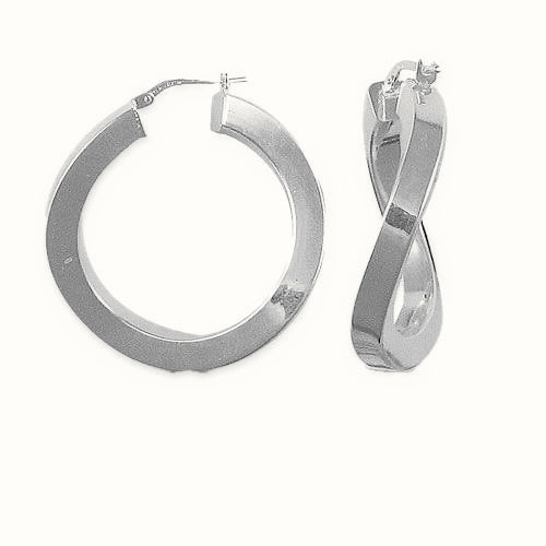 ladies 925 Sterling Silver formed creole Hoop Earrings – AER024