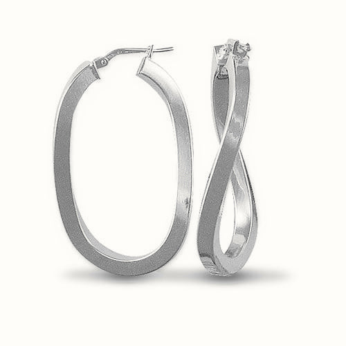 ladies 925 Sterling Silver formed creole Hoop Earrings – AER026