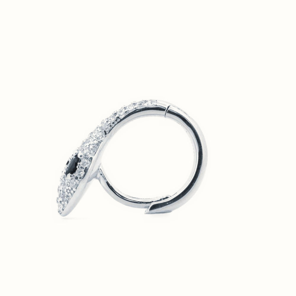 Sterling Silver Rhodium Plated CZ Set Snake Earrings – AER155
