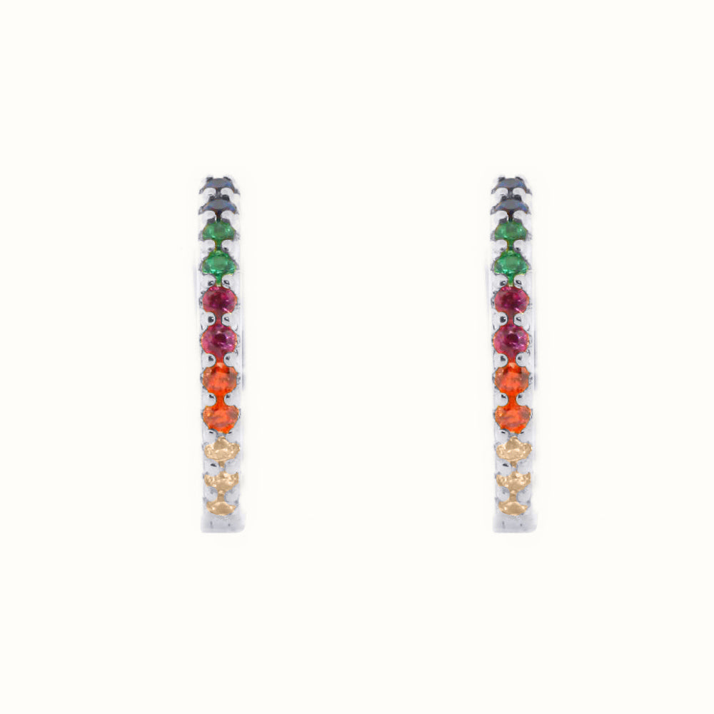 Sterling Silver Rhodium Plated CZ Set Earrings – AER157-RP