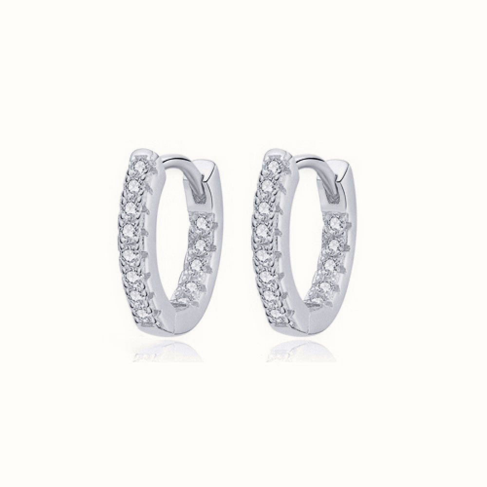 Sterling Silver Rhodium Plated CZ Set Earrings – AER159-RP
