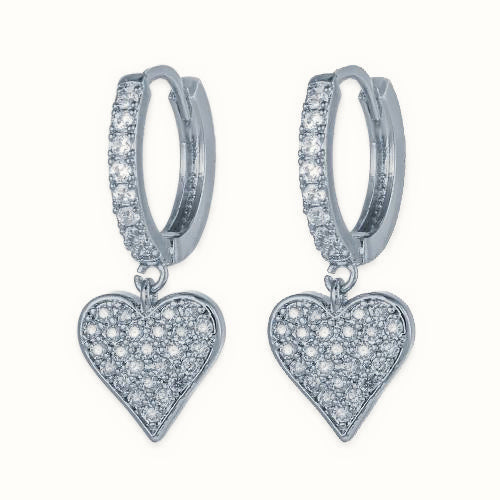 Sterling Silver Rhodium Plated CZ Set Earrings – AER161-RP