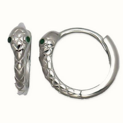 Sterling Silver Snake CZ Hoop Earrings – AER209