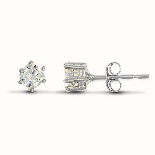 Sterling Silver 3mm Cubic Zirconia Stud Earrings – AES050