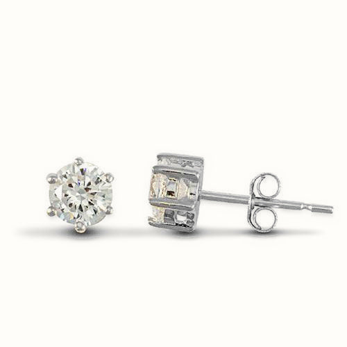 Sterling Silver 4mm Cubic Zirconia Stud Earrings – AES051