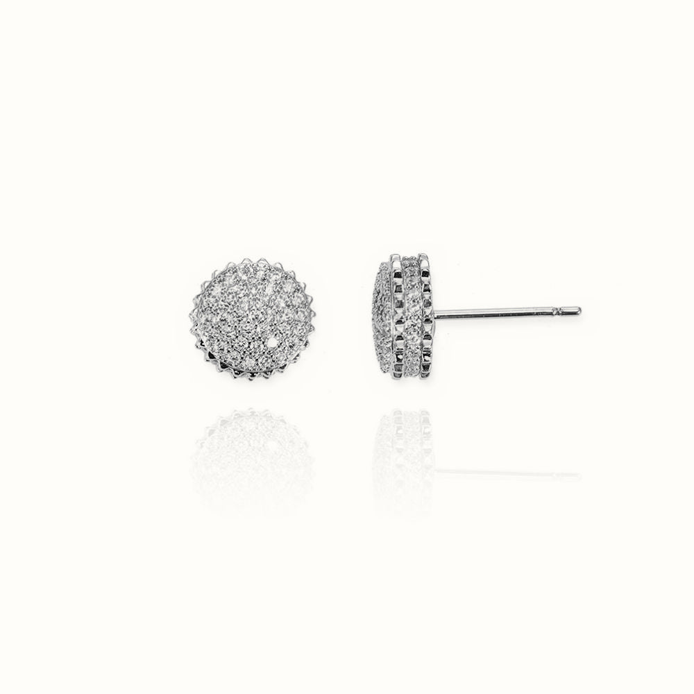 Sterling Silver CZ Cluster Stud Earrings – AES130