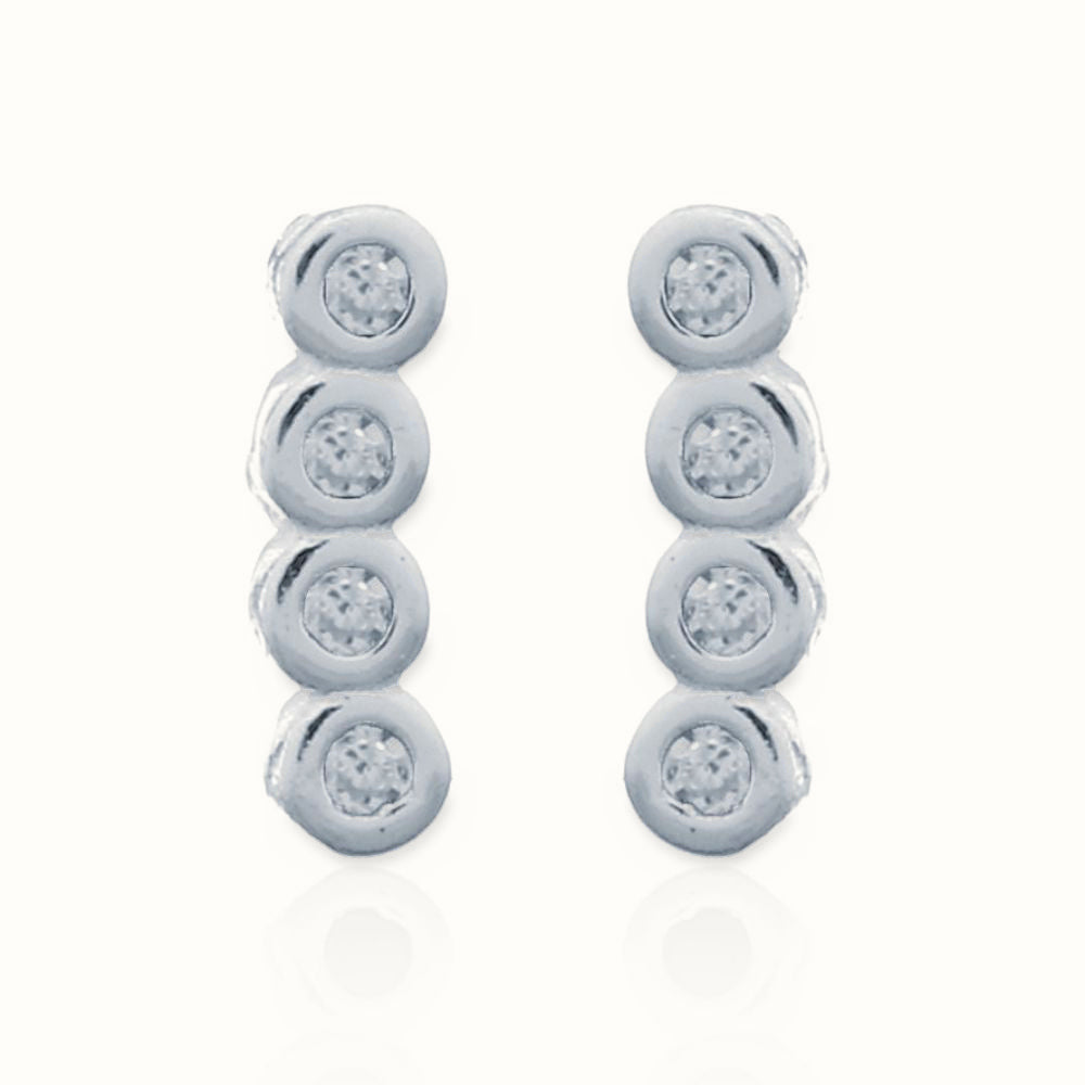 Sterling Silver Stud Earrings - CZ Set – AES143
