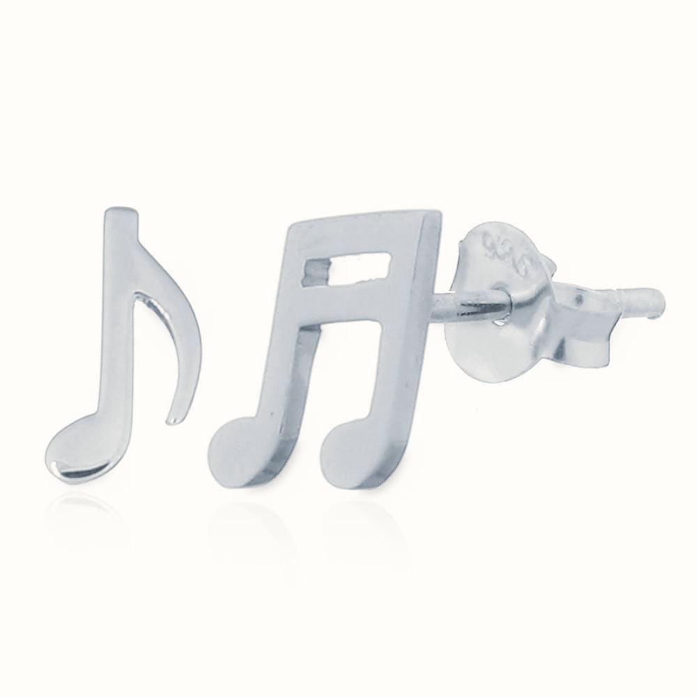 Sterling Silver Musical Note Stud Earrings – AES158