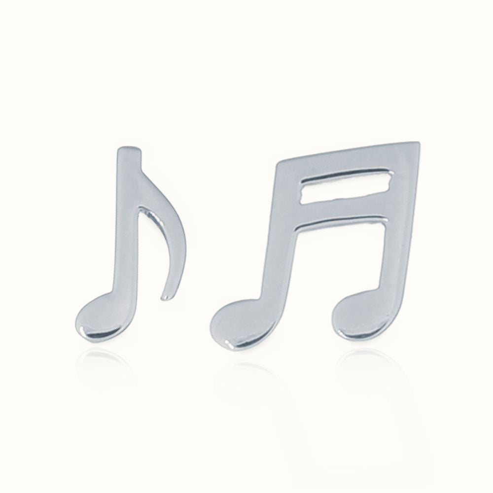 Sterling Silver Musical Note Stud Earrings – AES158
