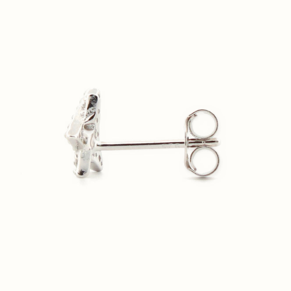 Sterling Silver Rhodium Plated CZ Set Star of David Stud Earrings – AES175