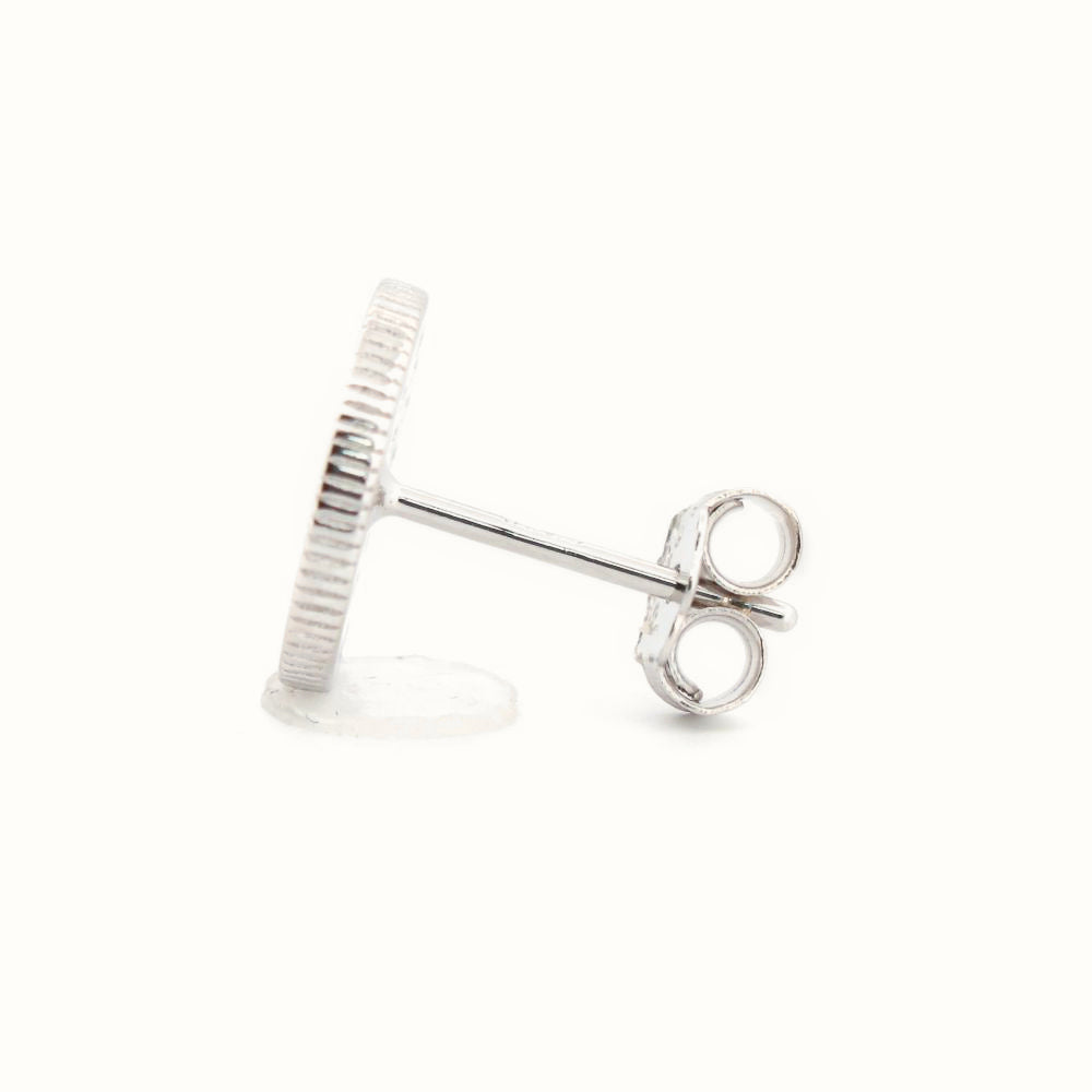 Sterling Silver Rhodium Plated CZ Set Stud Earrings – AES195