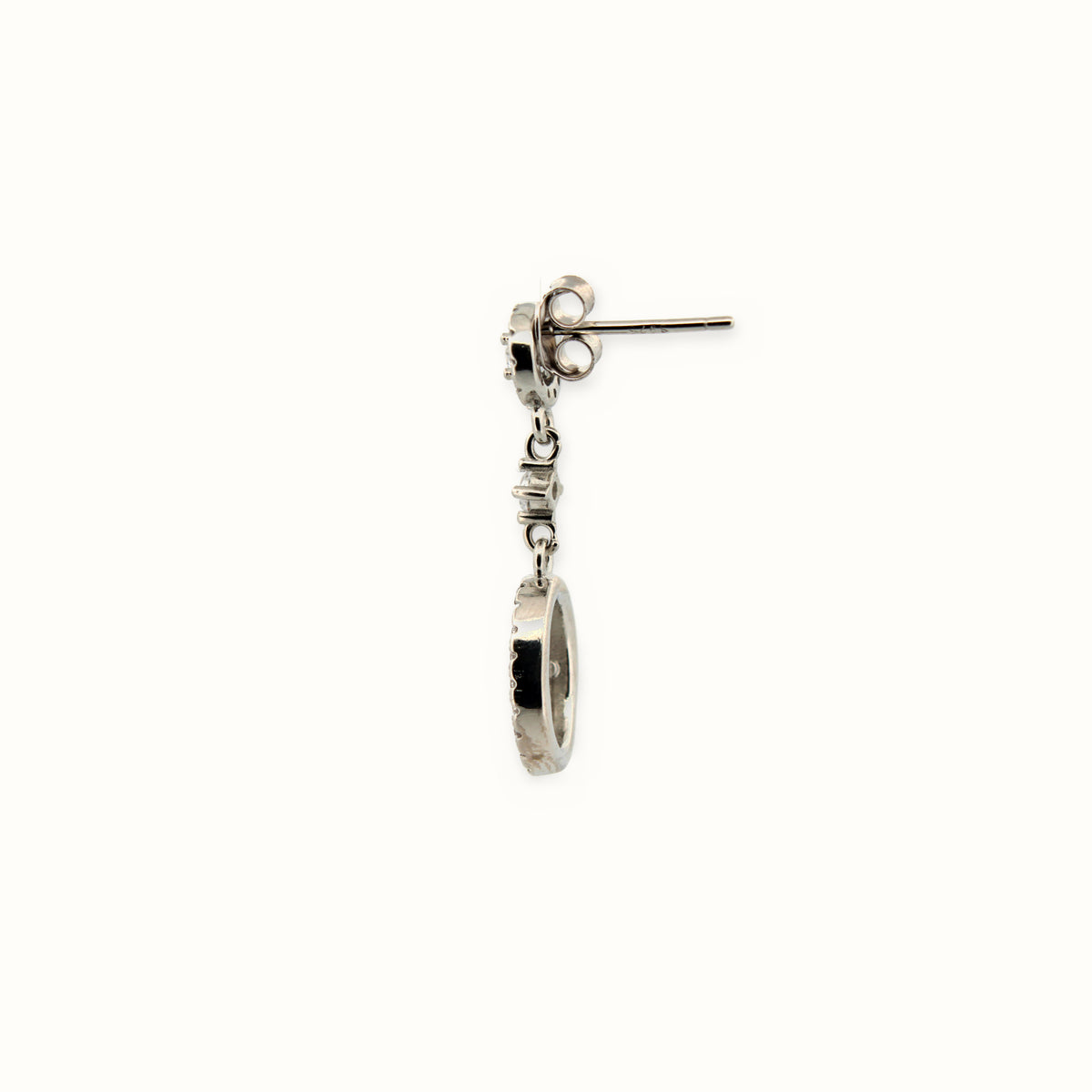 Sterling Silver Rhodium Plated CZ Set Stud Earrings – AES197