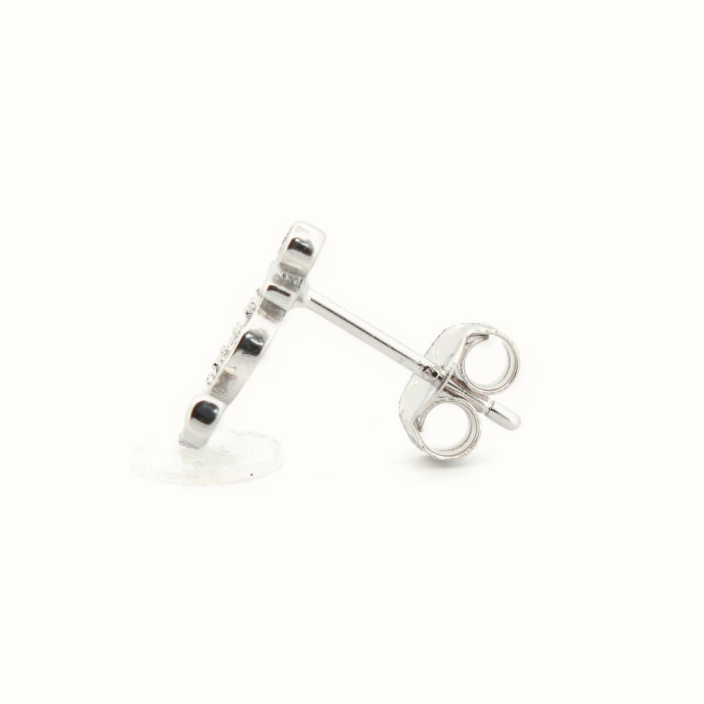 Sterling Silver Rhodium Plated CZ Set Stud Earrings – AES200