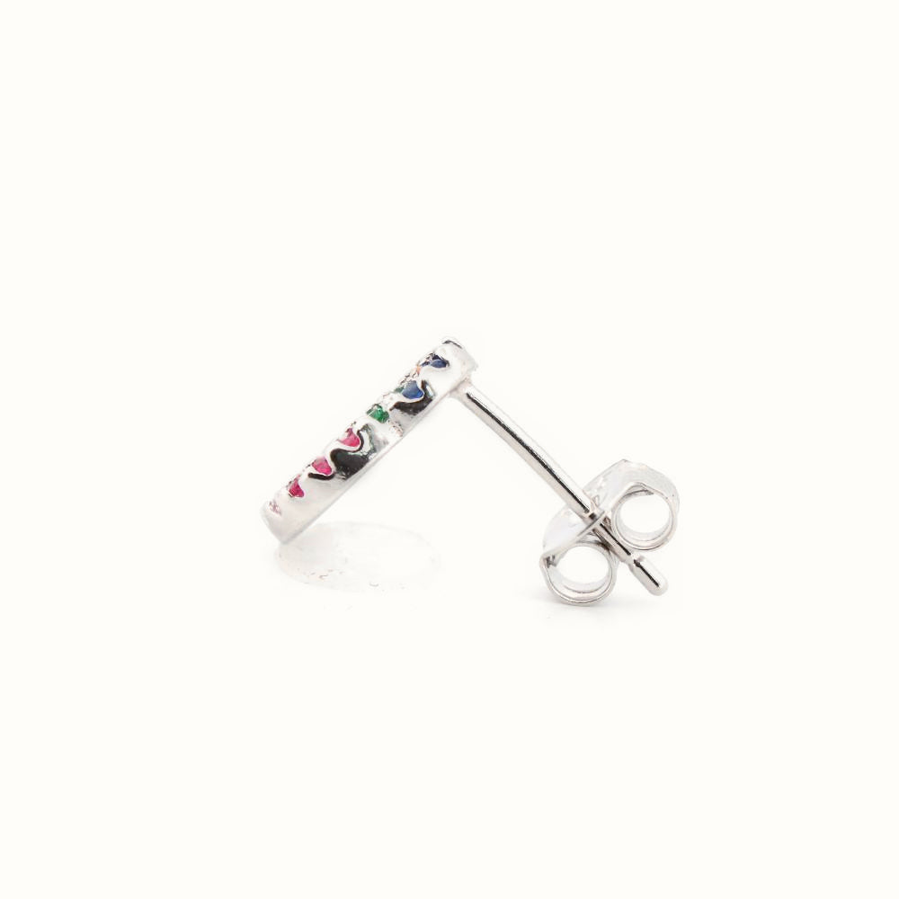 Sterling Silver Rhodium Plated CZ Set Stud Earrings – AES201