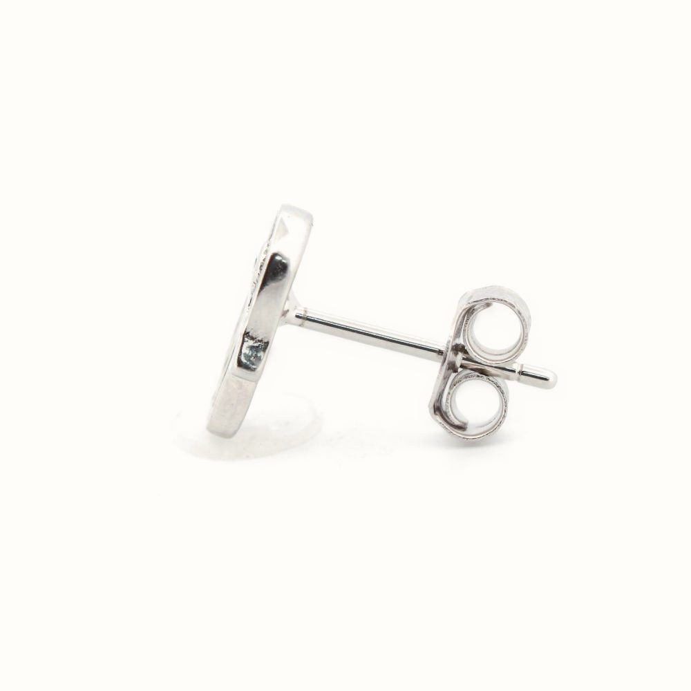 Sterling Silver Rhodium Plated CZ Set Stud Earrings – AES203