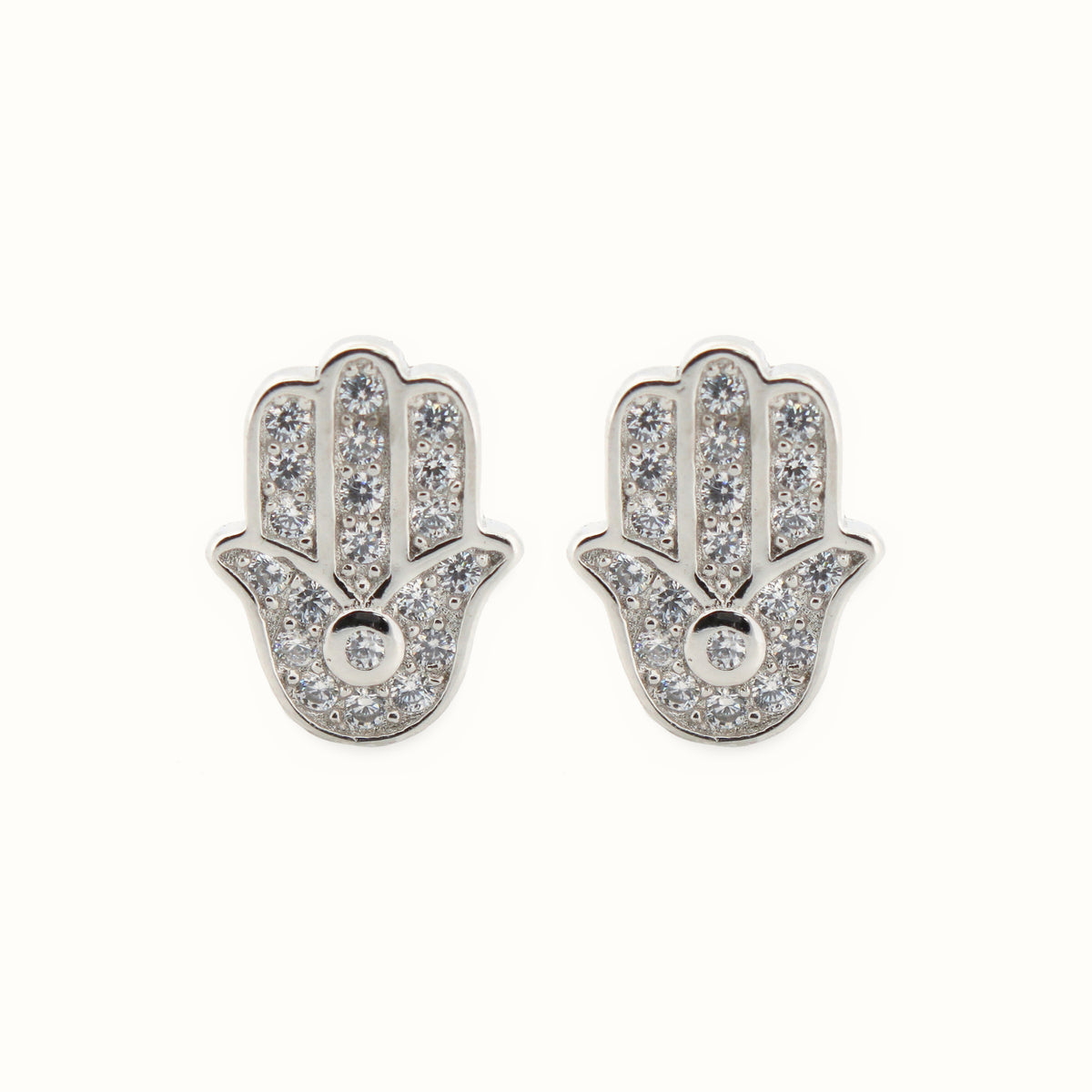 Sterling Silver Rhodium Plated CZ Set Stud Earrings – AES203