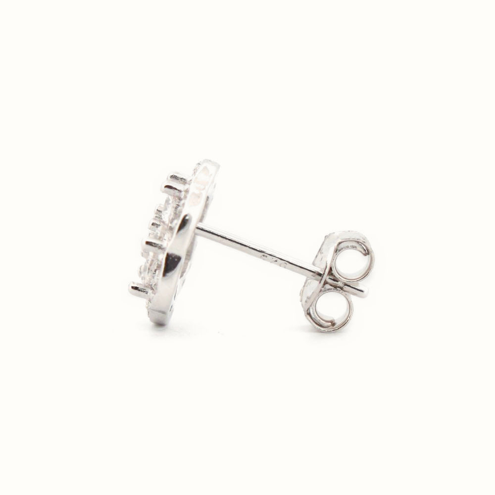 Sterling Silver Rhodium Plated CZ Set Stud Earrings – AES204