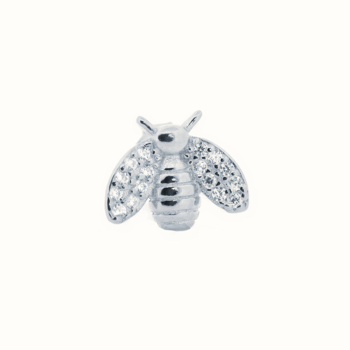 Sterling Silver Rhodium Plated CZ Set Bumble Bee Stud Earrings – AES210-RP