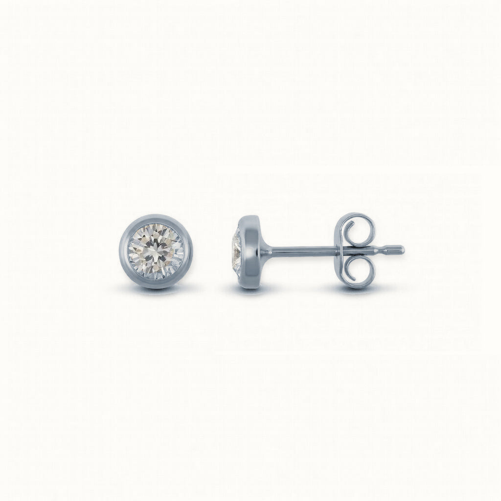 Sterling Silver 4mm Rub Over Stud Earrings – AES270B