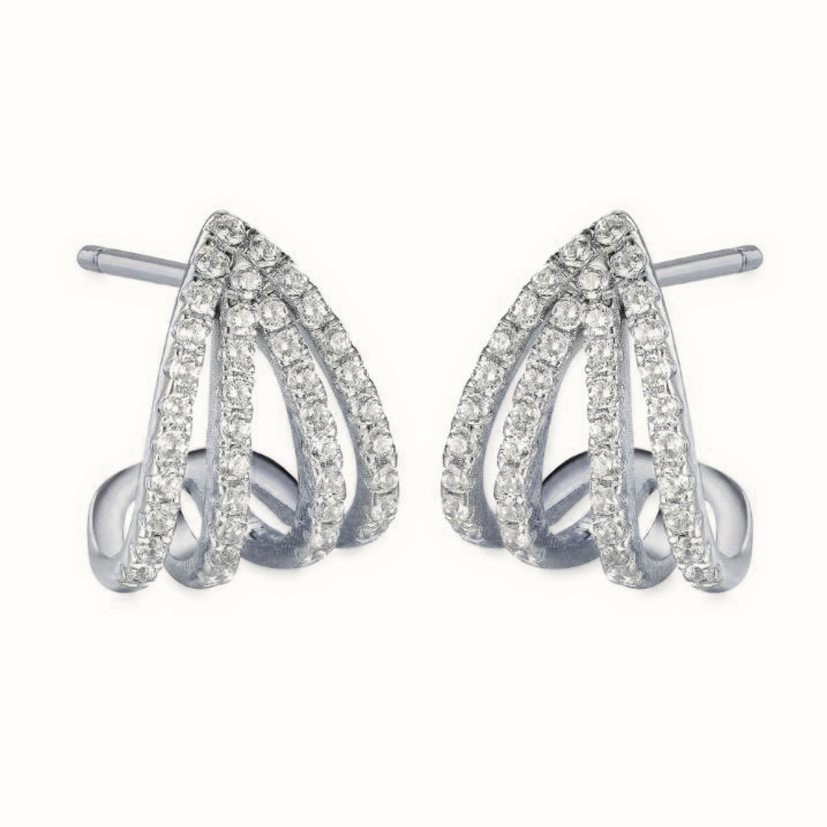 Sterling Silver CZ Triangle Drops – AES288