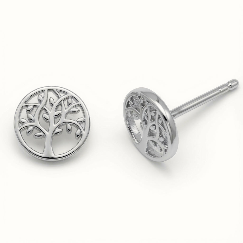 Sterling Silver Tree of Life Stud Earrings – AES299