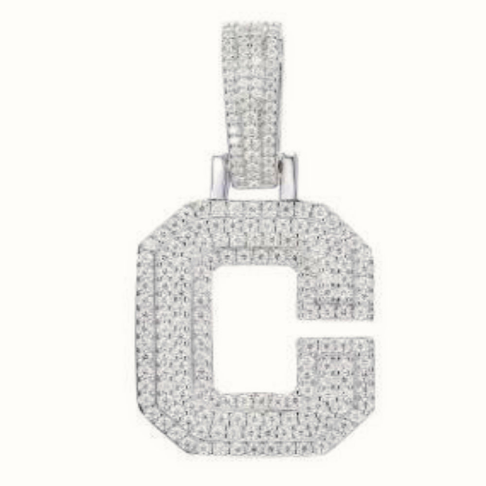Sterling Silver CZ Set Initial Pendant – AIN004