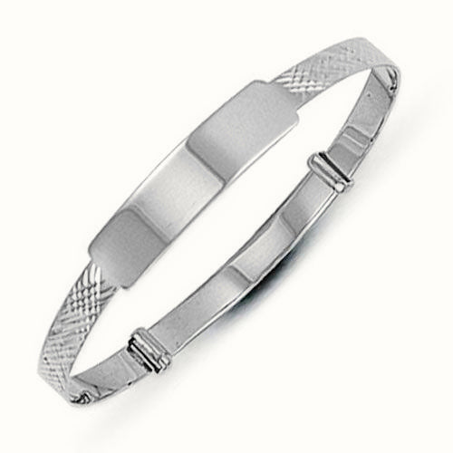 Sterling Silver Diamond Cut Baby Expander Bangle – AKB013