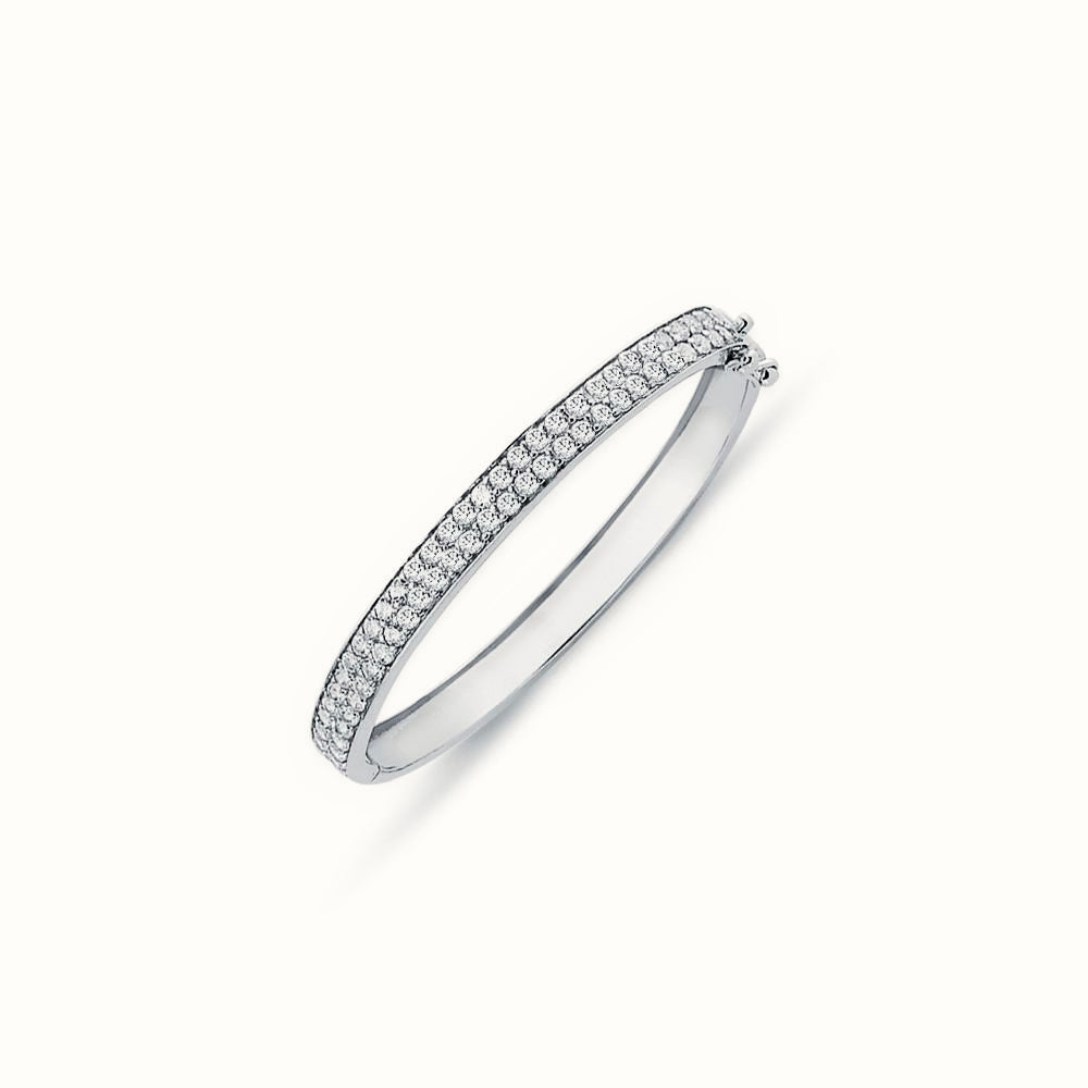 Sterling Silver Double Row Eternity Baby / Childrens Bangle – AKB020
