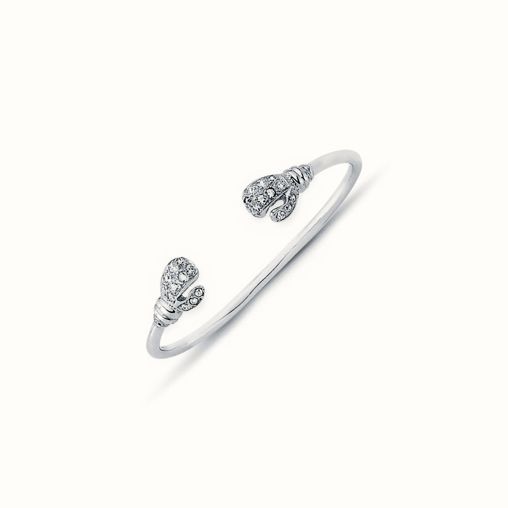 Sterling Silver CZ Set Boxing Glove Baby / Childrens Bangle – AKB024