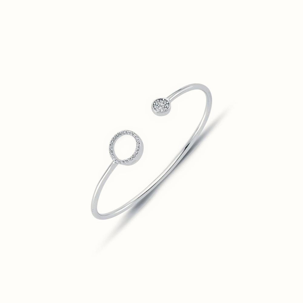 Sterling Silver CZ Set Circle Of Life Baby / Childrens Bangle – AKB025