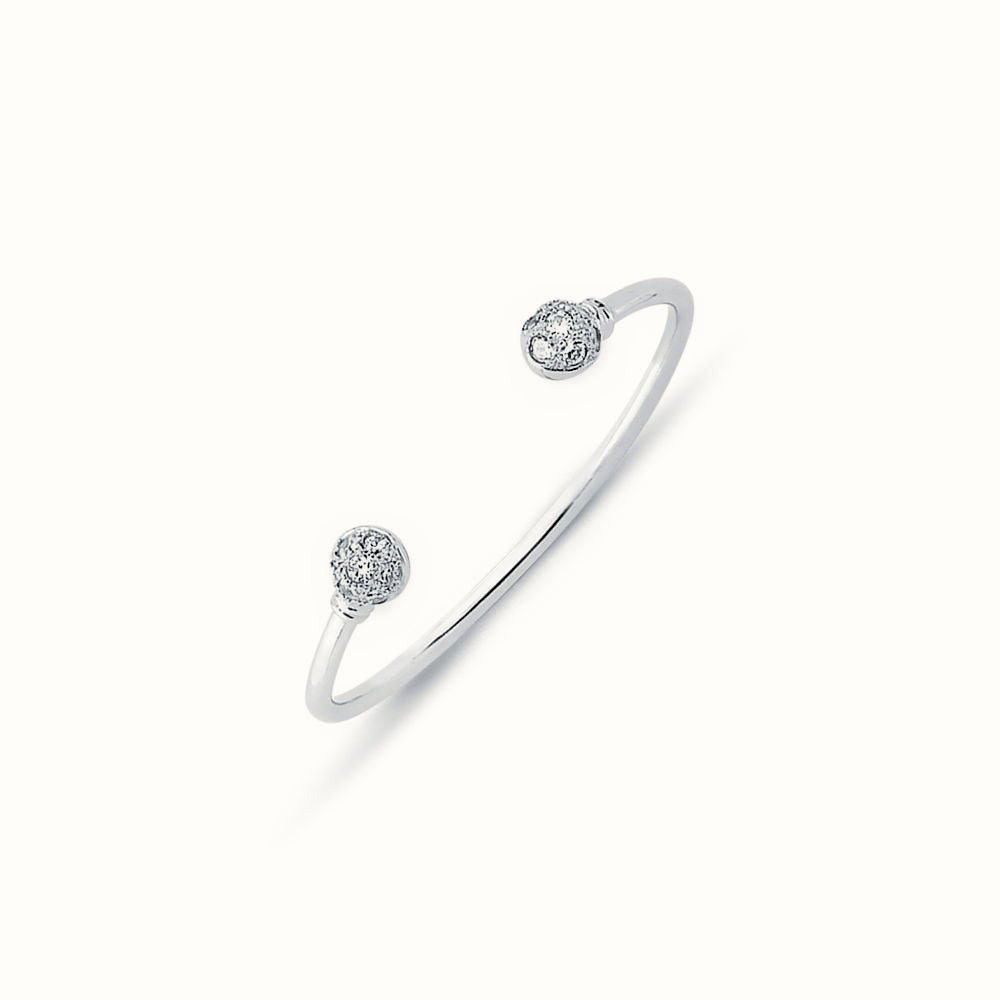Sterling Silver CZ Set Torque Baby / Childrens Bangle – AKB027