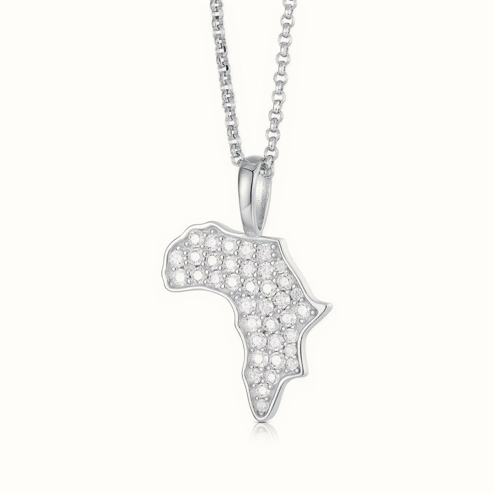 Sterling Silver CZ Set Africa Pendant – APD181