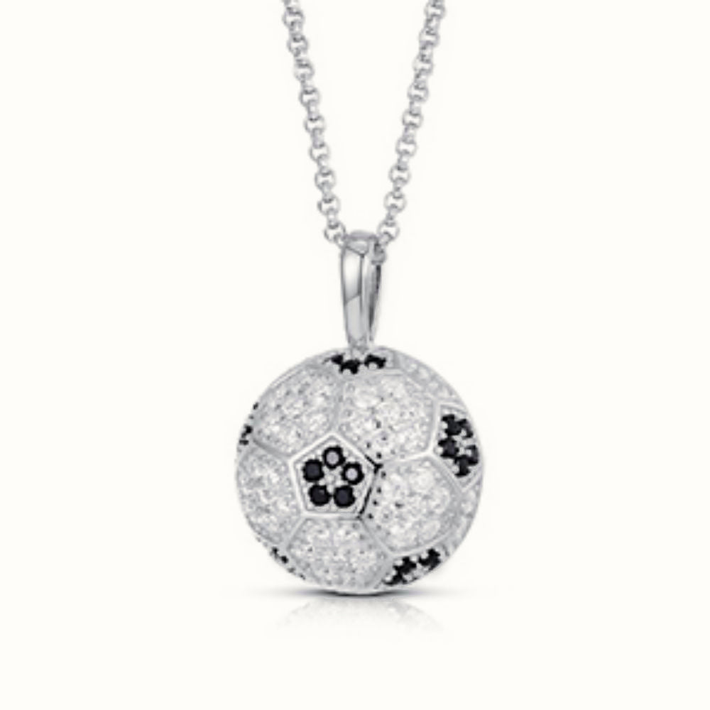 Sterling Silver CZ Set Football Pendant – APD189
