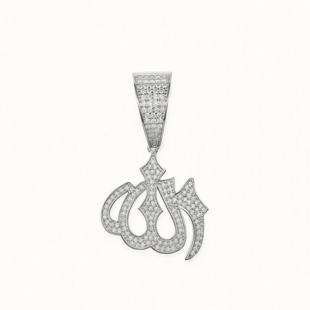 Sterling Silver CZ Set Allah Pendant – APD239